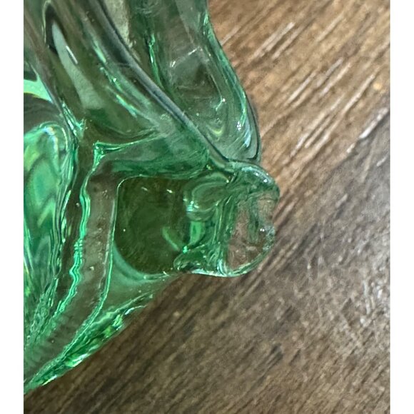Vintage Art Green Glass Ashtray - Picture 4 of 4
